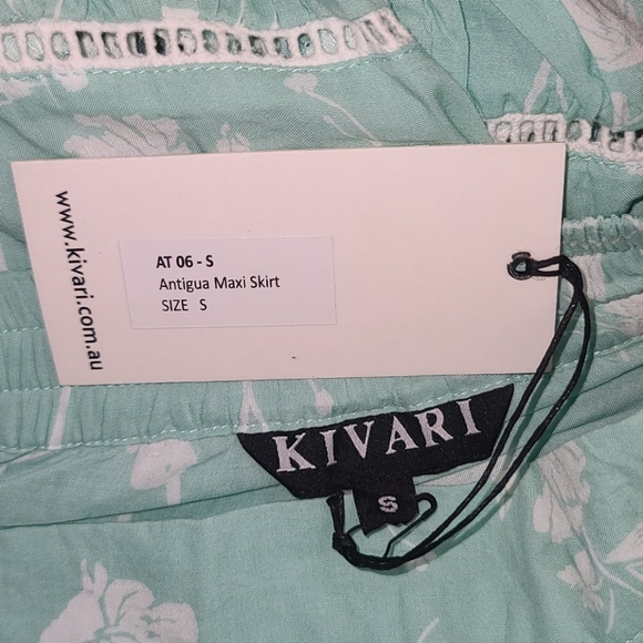 New Kivari Antigua Maxi Skirt Mint Antique Blue S - Picture 8 of 11